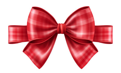 Red ribbon with big bow isolated on transparent and white background