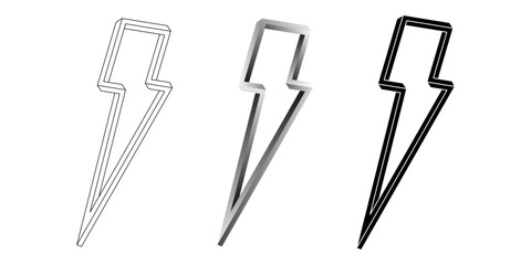 Lightning bolt icon set