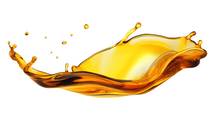 Oil lubricant motor oil splash isolated on transparent and white background