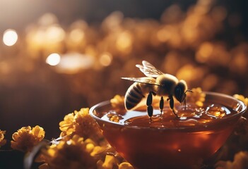 Bee and honey - Powered by Adobe