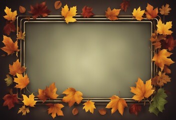 Naklejka na ściany i meble Frame with leaves