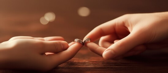 a man gives an engagement ring to his partner - Powered by Adobe