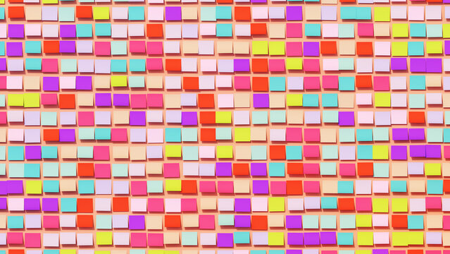 2024 planning post it notes wall multi coloured important reminder day week month year 3d illustration render digital rendering