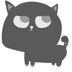 black cat cartoon