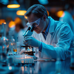 Professional scientists working a modern lab doing research
