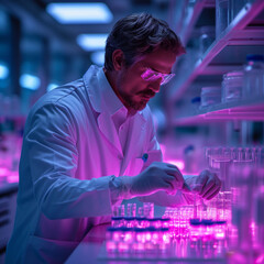 Professional scientists working a modern lab doing research