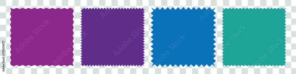 Poster zig zag edge rectangle shape collection. jagged rectangular elements set. black graphic design eleme