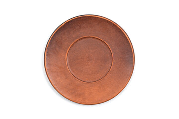 coffee saucer isolated on white, top view