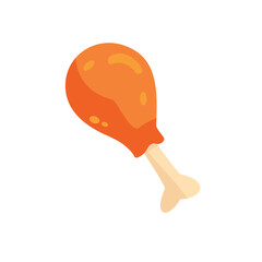 
fried chicken leg  on white background vector illustration 
