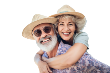 PNG picture of A romantic senior couple