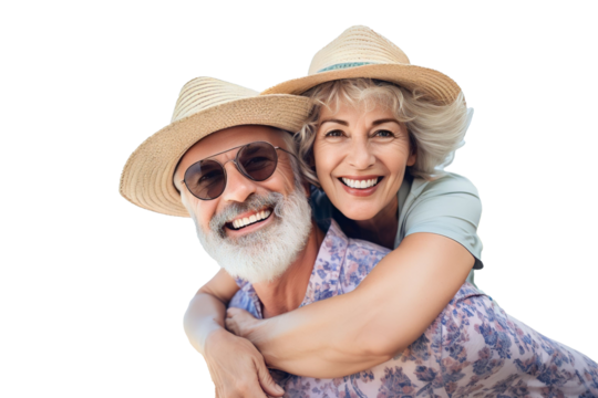 PNG picture of A romantic senior couple