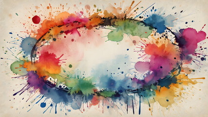 Fototapeta premium Artifical Intelligence generated creative Abstract watercolor background template. AI generated image