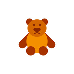 Cartoon bear. Toy icon. Color vector drawing.
