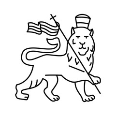 Rastafarianism color concept. Religion isolated element.