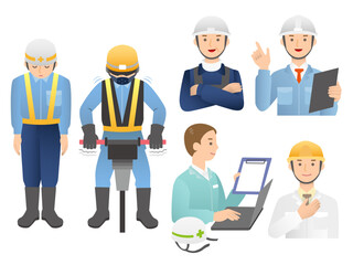 働く工事現場作業員 男性