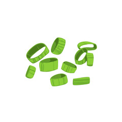 Chopped Green Onion, isolated cartoon drawing