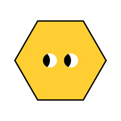 Geometric figure with face emotions, hand drawn trendy shapes for kids, funny character vector illustration.