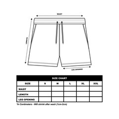 Short Pants Size Chart, sweat Shorts fashion flat template, Sportswear unisex chart size