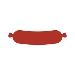 Sausage silhouette. Vector illustration on an empty clean white background.