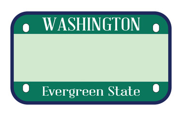 Washington State Motorcycle License Plate
