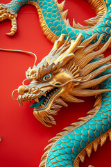 Fototapeta premium Sculpture of Chinese dragons.