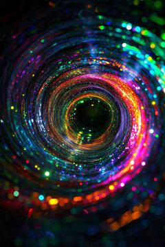 Colorful spiral tunnel.
