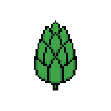 pixelated green artichoke on white background clip art preview