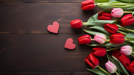 red rose petals on wooden background
