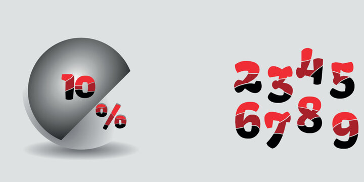 Sale off discount promotion numbers set made of realistic Discount abstract Vector for your unique sale poster, advertising banner