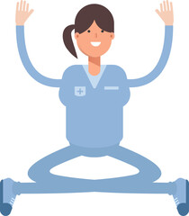 Nurse Character Sitting Illustration
