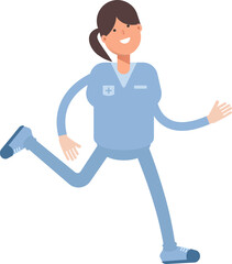 Nurse Character Running

