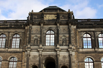 Dresden, Germany, 02.09.2013, building of the Dresden Art Gallery on a winter day