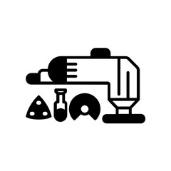 Oscillating Multi-Tool icon. black fill icon