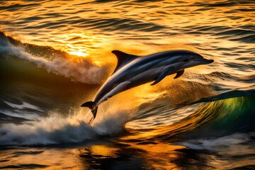 Graceful Symphony: Dolphins Dance with the Waves in Spectacular Leaps"
"Dolphins' Aerial Ballet: Mesmerizing Jumps Illuminate the Ocean's Beauty"