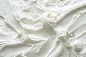 White cream texture with smooth swirls, ideal for skincare product backgrounds, beauty editorials, and luxury wellness content. Face creme, body lotion, moisturizer.
