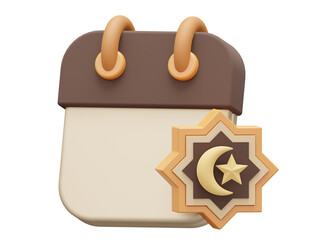 3d Islamic calendar icon