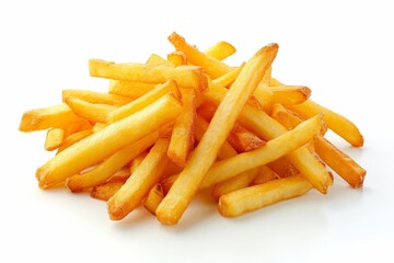 French fries isolated on a white background - obrazy, fototapety, plakaty