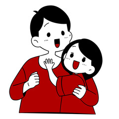 a man and a woman are hugging and smiling