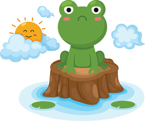 illustration of isolated the frog on a white background