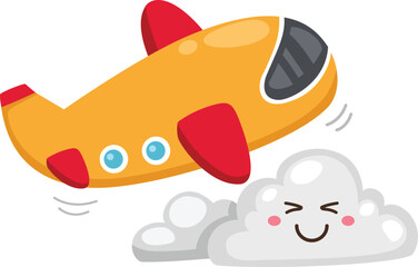 illustration of airplane white on background vector