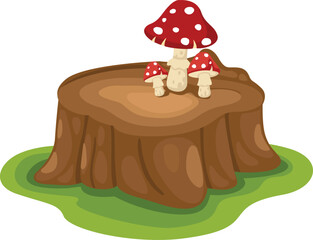 tree stump on white background illustration