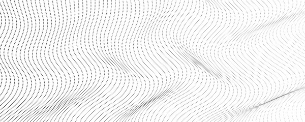 Halftone monochrome background with flowing dots