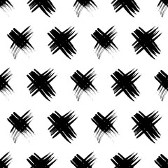 Seamless pattern with hand drawn cross symbols