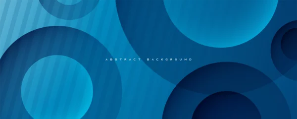 Tuinposter Blue abstract circle shape background, with rounded texture design vector. © Fajar
