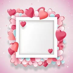 Valentine's Day colorful photo frame and backgrounds with pink hearts and love quotes. Will you be my Valentine printable photo template?Happy Valentine's Day photo booth props set.Vector illustration