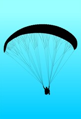paracaidas, vector, parapente, figuras, entrenamiento, pegatina, salto en paracaidas, paracaidistas