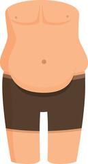 Belly problem fat icon cartoon vector. Stomach health. Fitness fit slim