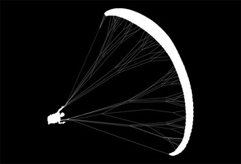 paracaidas, vector, parapente, figuras, entrenamiento, pegatina, salto en paracaidas, paracaidistas