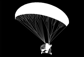 paracaidas, vector, parapente, figuras, entrenamiento, pegatina, salto en paracaidas, paracaidistas