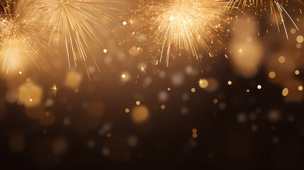 Beautiful creative holiday background with fireworks and sparkles